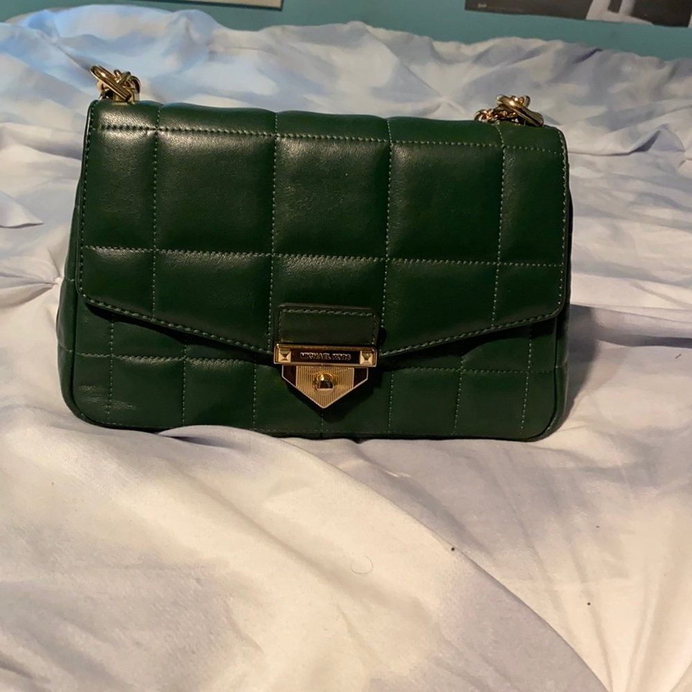 Micheal Kors Green Soho Quilted Leather Bag